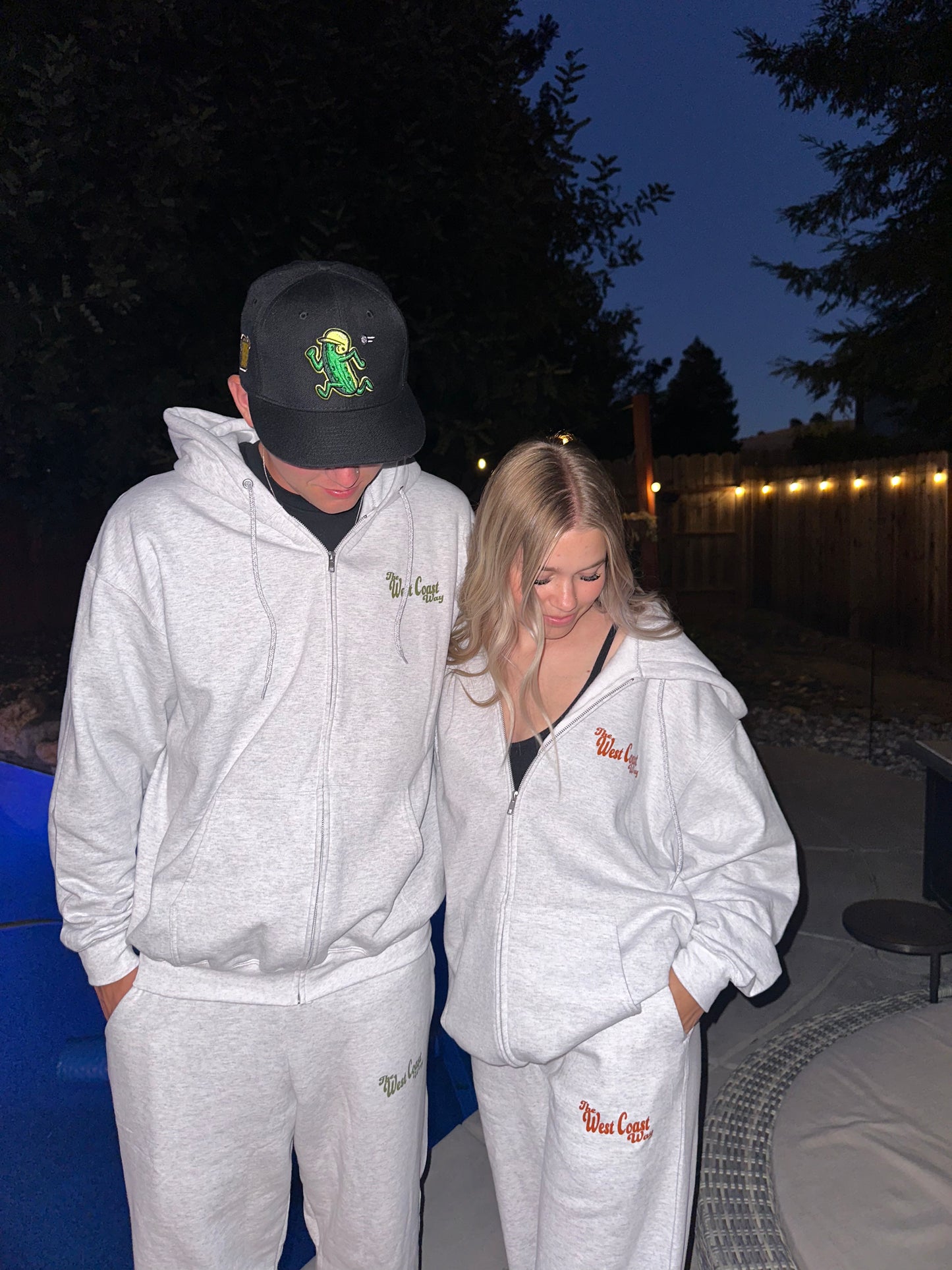 Fall Zip Up- Light Gray/Olive Green